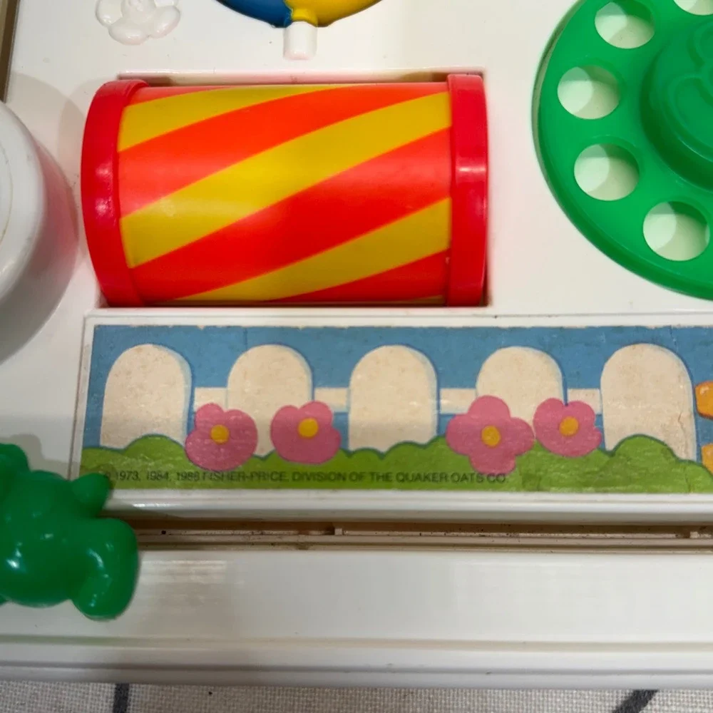Fisher-Price Activity Center One Size White Vintage 1988 Crib Toy Sensory Board